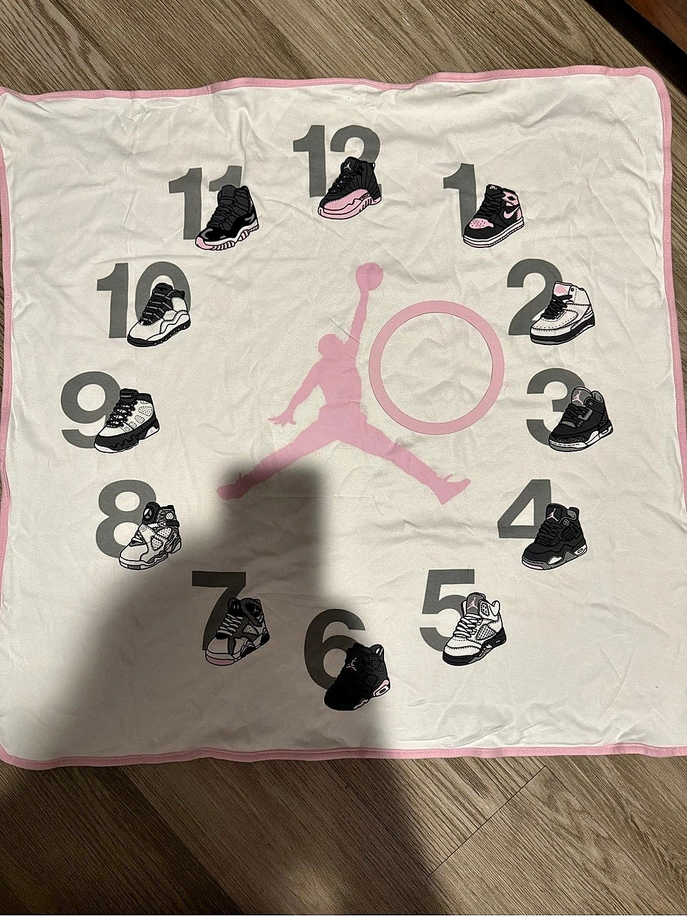 Jordan Pink & White Baby Blanket Throw